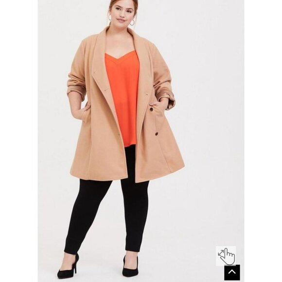 Torrid Tangerine Tango Georgette Tunic CamiTank Size 1 - Picture 2 of 9